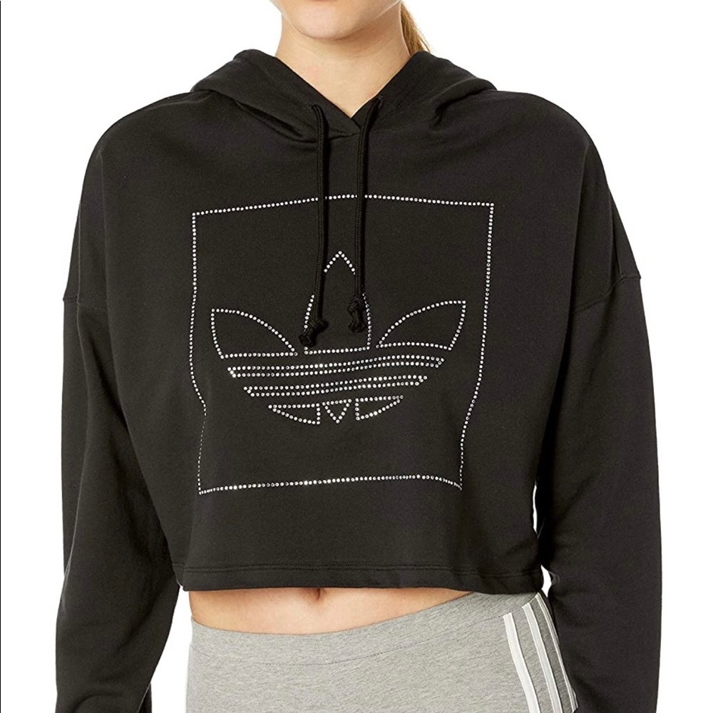 adidas crop black hoodie